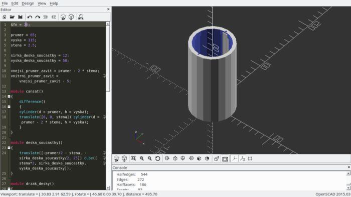 Šasi Návrh Šasi CanSatu jsme vymodelovali v modelovacím programu OpenScad. Jeho hlavní pro nás je modelování pomocí příkazů.