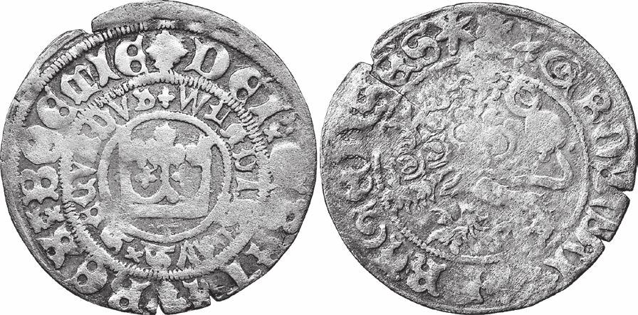 ČECHY, Vladislav II. Jagellonský (1471 1516) mincovna: Kutná Hora, řezač Hanuš z Řásné, AR pražský groš, 1502 1509 Av.