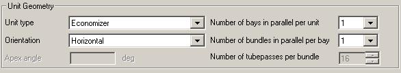 Počet paralelních oddílů (podjednotek) Number of bays in parallel per unit a počet paralelních svazků v jednom oddíle Number of bundles in parallel per bay je volen 1, neboť se v našem případě jedná