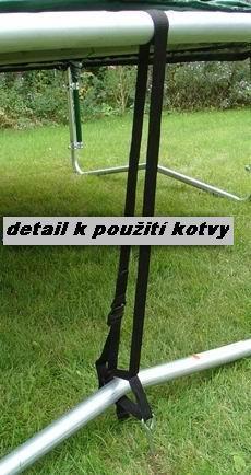 Návod k pouţití fixačních kotev Tyto kotvy se umístí ke kaţdé W noze trampolíny.