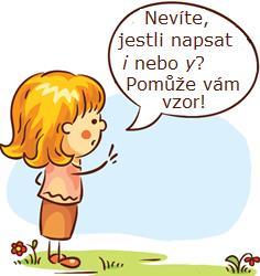 Na obrázku je Filip s vesel_m bíl_m psem a dvěma ps_mi hračkami. Jaké i/y mám doplnit do věty? Pán s bílými vlasy. Hrát si s mladšími dětmi. (Jsou to slova v 7.