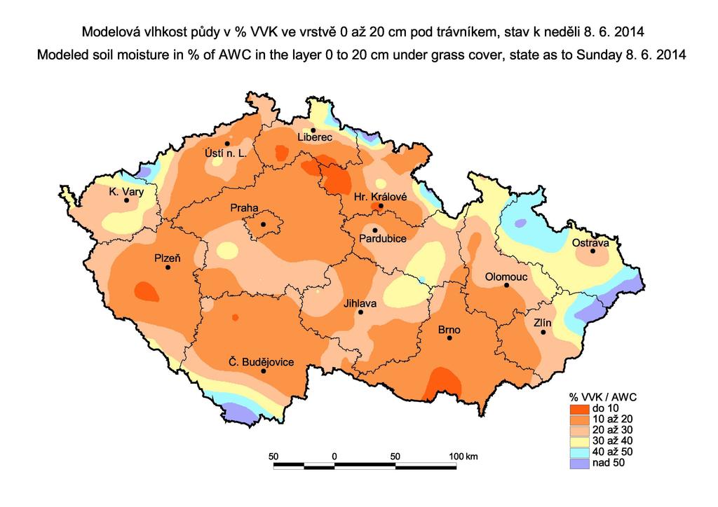 U 0.8% objektů vydatnosti klesají. U 41.5% objektů vydatnosti stagnují nebo pomalu klesají. U 42.3% objektů vydatnosti stagnují nebo pomalu rostou. U 8.1% objektů vydatnosti rostou. U 7.