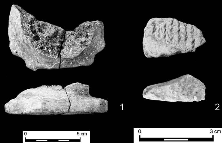 Archeologické rozhledy LXVI 2014 343 Obr. 17. Fragmenty nožek tzv. lublaňských misek z obj. 3970.