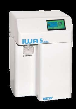 Laboratory device with high comfortable IWA device in laboratory design combine more purifying steps in one aparatur to produce laboratory pure water from drink water.