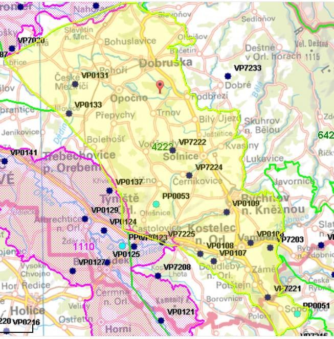 Obrázek 3-2 Objekty v současnosti pozorované ČHMÚ NOVÉ HYDROGEOLOGICKÉ VRTY PROVÁDĚNÉ V RÁMCI PROJEKTU REBILANCE ZÁSOB PODZEMNÍCH VOD Pro ověření pozice a hloubky jednotlivých kolektorů a izolátorů,