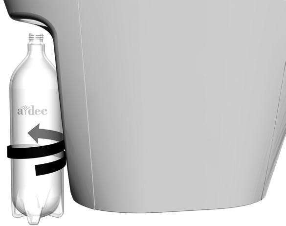 Instalace láhve s vodou Vložte do láhve tabletu ICX společnosti A-dec pro údržbu rozvodu vody a naplňte láhev vodou.