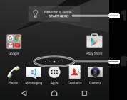 1 Widget Introduction to Xperia ťuknutím widget otevřete a můžete vybrat některou úlohu, například kopírování obsahu ze starého zařízení nebo nastavení služeb