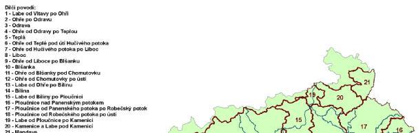 ID_DP dílčí povodí ČHP plocha [km 2 ] 09 Ohře od Liboce po Blšanku 1-13-03-028 až 042 147,485 10 Blšanka 1-13-03-043 až 090 482,461 11 Ohře od Blšanky pod Chomutovku 1-13-03-091 až 118 290,459 12