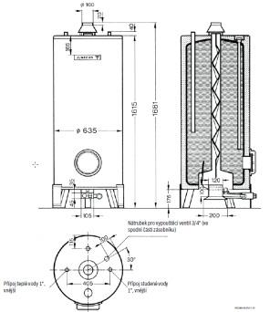 Zásobníky teplé vody Přímo ohřívané plynové zásobníky Junkers Storaflam Charakteristika: stacionární plynový přímo ohřívaný zásobník pro přípravu TV vhodný pro více odběrných míst dodáván s hlídačem