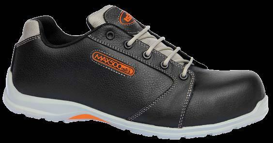 Low cut S3 Metal free sneaker footwear with leather upper, designed for those privileges in a safety footwear