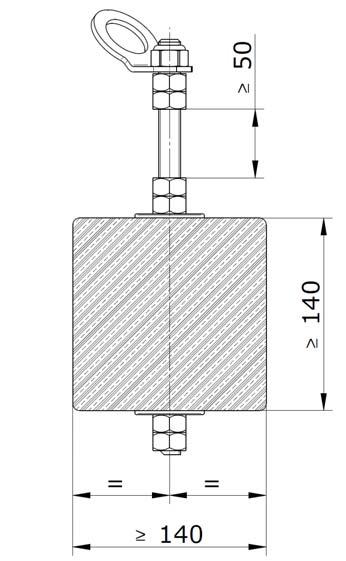 INNOTECH SPAR-11 UPEVNĚNÍ VE DŘEVĚ Profil dřeva min. 10/14 cm (dřevěné bednění) nebo 14/14 cm. dřevěné bednění Profil dřeva min.