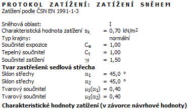 Vítr stěny Hodnoty zatížení větrem spočteny v programu FIN EC v5 Vítr příčný Vítr podélný Sníh