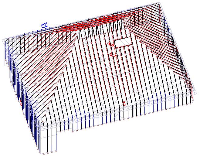 Návrh prvků konstrukce příčle rámů navrženy z průřezu 200x 1100 mm z dřeva GL28h stojky rámů navrženy z průřezu 200x 1100 mm z dřeva GL28h Pro MSP platí stejná omezení jako při návrhu nárožních prvků