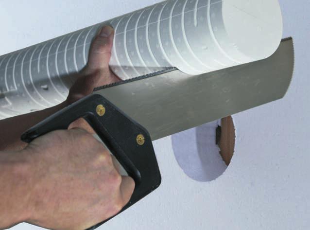 Cut the fixation cylinder VARIZ to the required insulation thickness using a handsaw or a glow-wire cutting device.