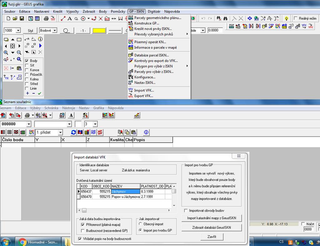 5.2 Geus Geus je program určený pro základní geodetické výpočty a jednoduché kreslení map velkých měřítek. Jeho součástí je i CAD systém pro kreslení vektorových map.