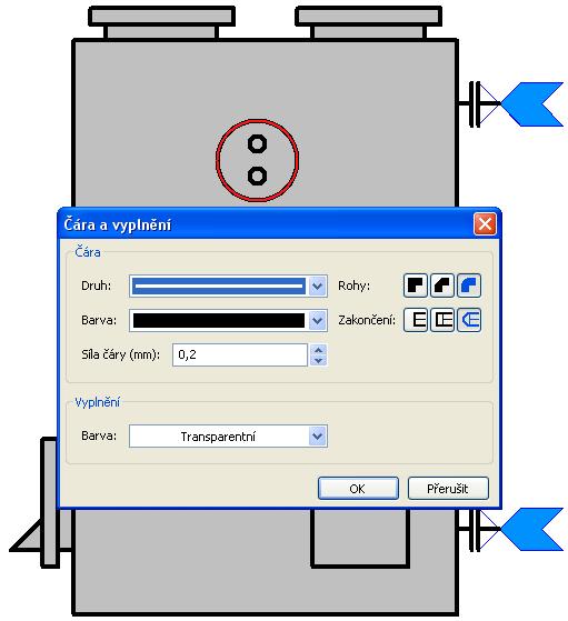 Režim výběru Kreslící funkce Jednotlivé, označené prvky lze umístit pomocí lišty nástrojů nahoře do popředí nebo pozadí, lze je otočit, zrcadlit, nebo zarovnat.