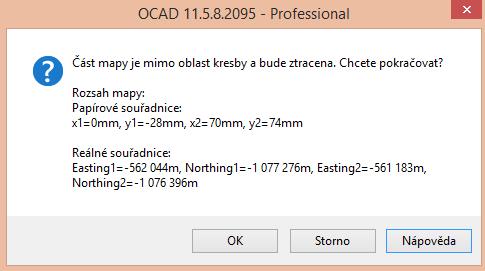 Referenční bod (offset, posun) Rotace mapy probíhá se středem v papírových souřadnicích 0,0, respektive se středem v ref.