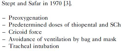 Rapid Sequence Induction Jedno z opatření zvyšující bezpečnost zajištění dýchacích cest u SC *Koncept platný od 70.