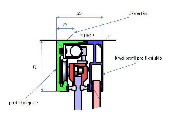 20 POSUVNÝ SYSTÉM PODÉL ZDI TĚŽKÝ (DO 100 kg) : TRIX HEAVY TRIX HEAVY FIX Dodáváno na zakázku po konkrétním zaměření. Pro fixní stěnu lze použít sklo tloušťky 8 a 10 mm nebo grafosklo této tloušťky.