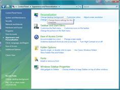 Windows Vista 1. Klepněte na "Start" a "Ovládací panely". Potom poklepejte na "Vzhled a přizpůsobení".