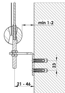 SCREEN LITE Montáž lanek Montáž lanek Ocelová lanka o Ø 4 mm jsou dodávána zastřihnutá na příslušnou délku s předem nalisovanou závitovou koncovkou.