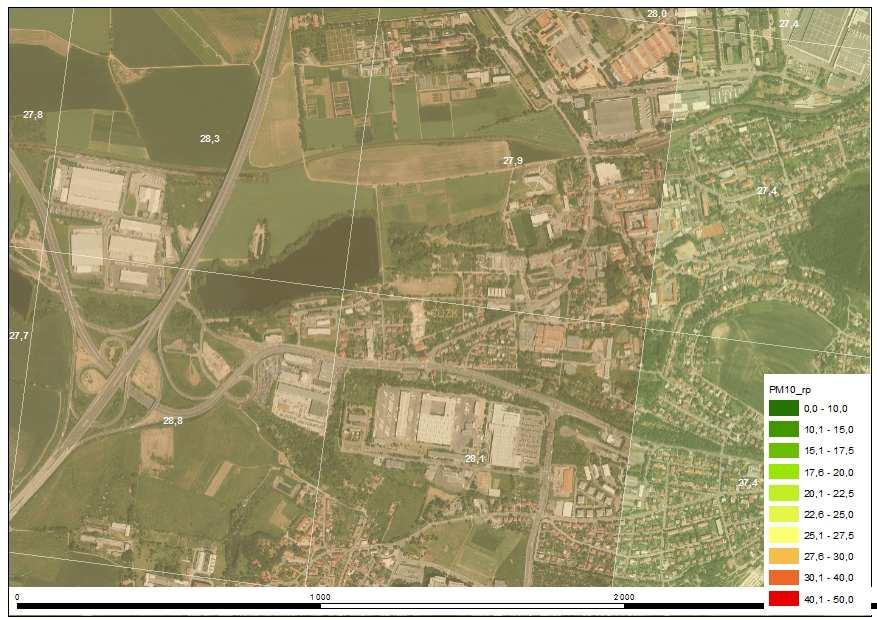 Průměrná roční koncentrace NO 2 (µg.m -3 ) ČHMÚ Praha 2009-2013 Průměrná roční koncentrace PM 2,5 (µg.