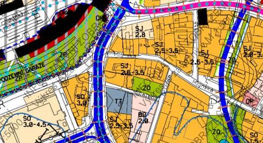 6.2.1 Funkční analýza Územní plán rozděluje tento brownfield na dvě funkční plochy smíšenou plochu centrálního charakteru a plochu městské zeleně. Obrázek č.