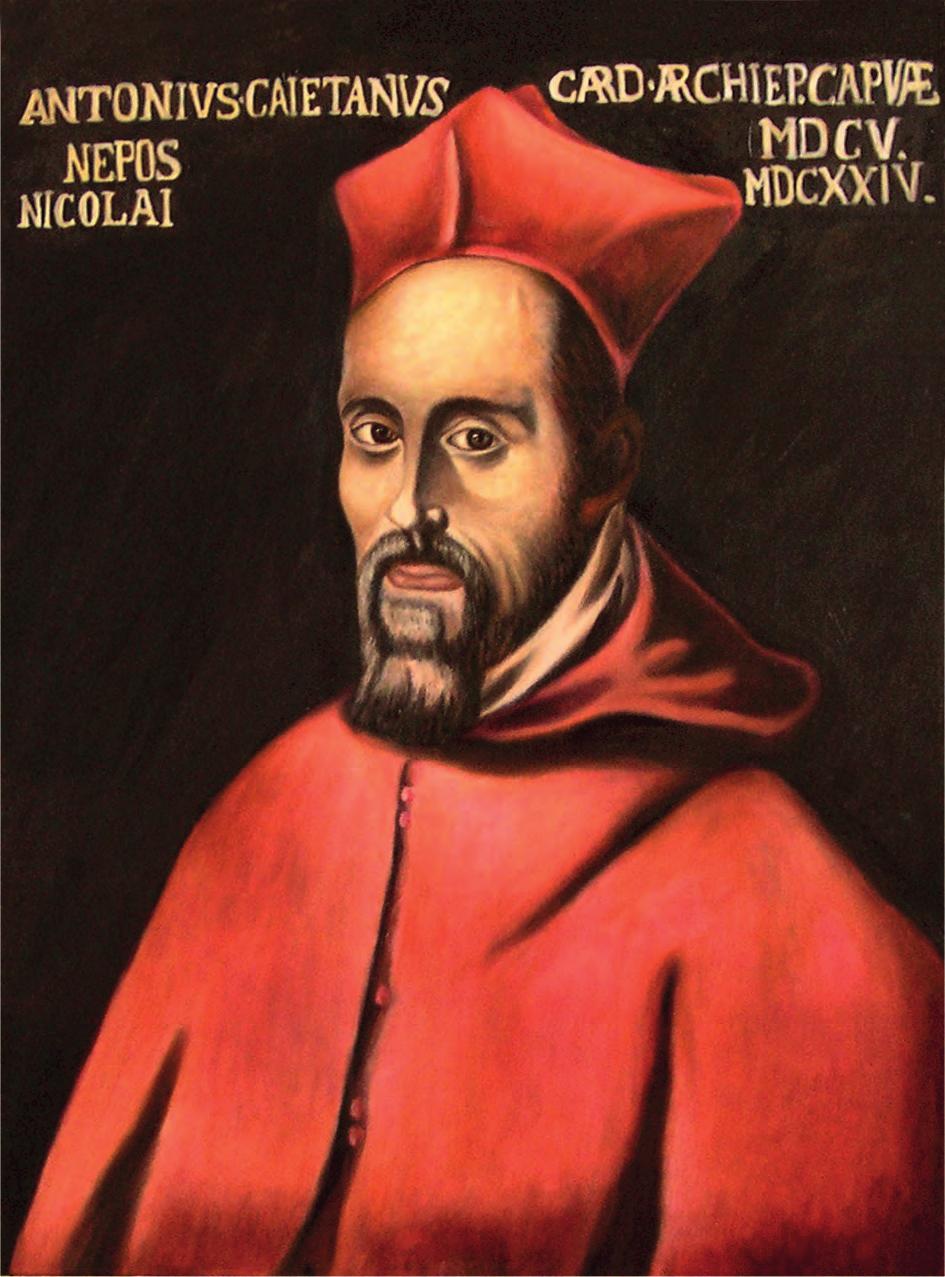 Antonio Caetani, bývalý pražský nuncius, je na portrétu zachycen