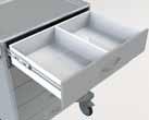 16 (2 x 8) medical records with shock absorbing bottom at fully extending ball - bearing slides Load capacity: 40 kg Kat. č.