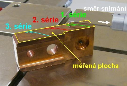 - nastavení filtru drsnosti ve shodě s ČSN EN ISO 4288: Lt = 4,8 mm; Ln = 4 mm; Lc = 0,8 mm - aplikované typy filtrů: Lineární profilový - Gaussův (ISO 11562 nahrazeno ISO 16610-21), Lineární