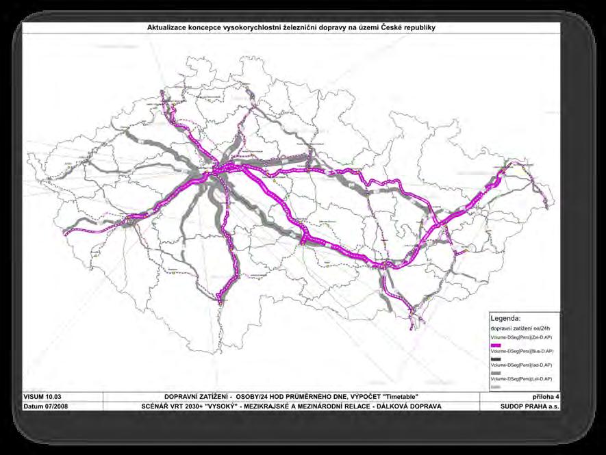 2007-2010 Aktualizace koncepce vysokorychlostní železniční dopravy Fáze A Prognóza přepravních proudů
