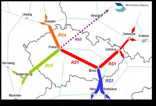 Rychlá spojení (RS) 2012-2013 Provozně-infrastrukturní systém rychlé železnice na území ČR zahrnující novostavby vysokorychlostních tratí VRT i