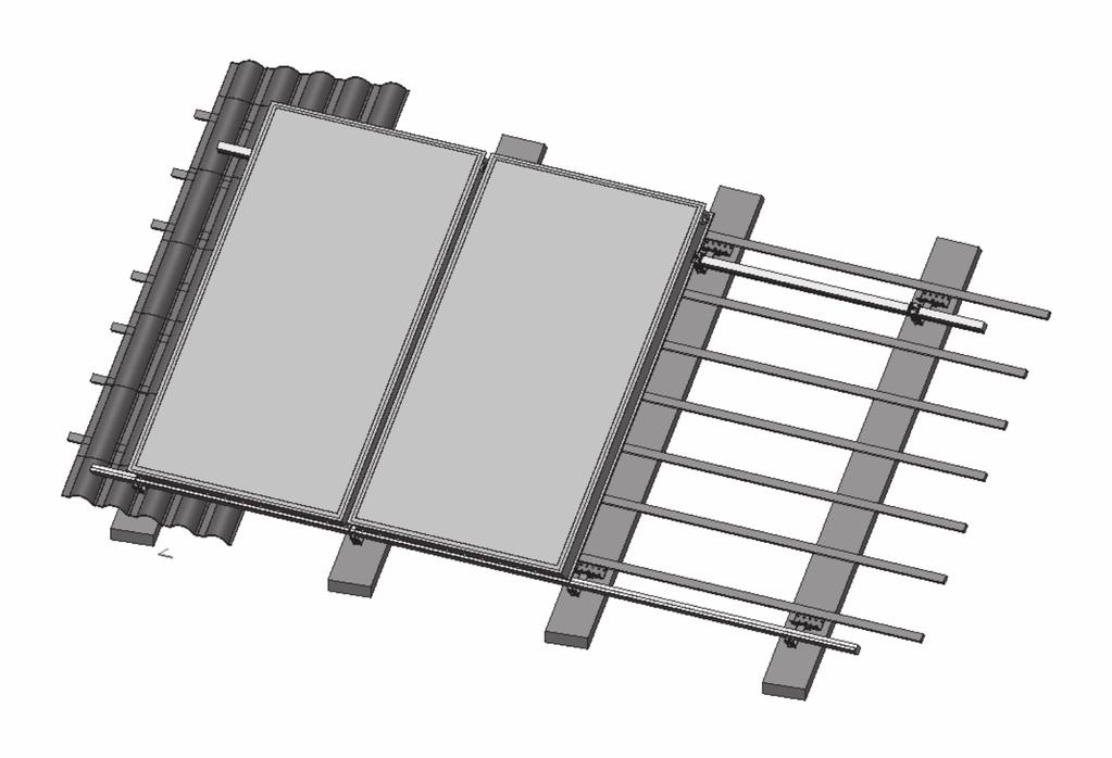 Přichycení kolektoru k hornímu nosníku G vnitřní strany kolektorů Před instalací příchytky