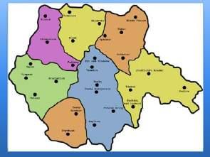 Snímek 9 (2) Mapa území jednotlivých oblastních středisek jsou barevně odlišena.