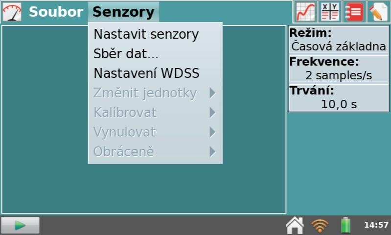 V LabQuestu je možné zapnout možnost dělat poznámky v průběhu měření v menu Senzory Sběr dat Pokročilé Zaškrtnout Povolit poznámky k naměřeným hodnotám