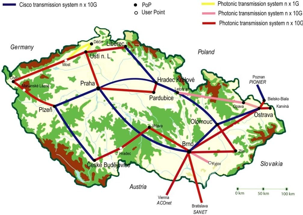 CESNET2 Cisco ONS 15454 MSTP 1410km CzechLight 2660km,
