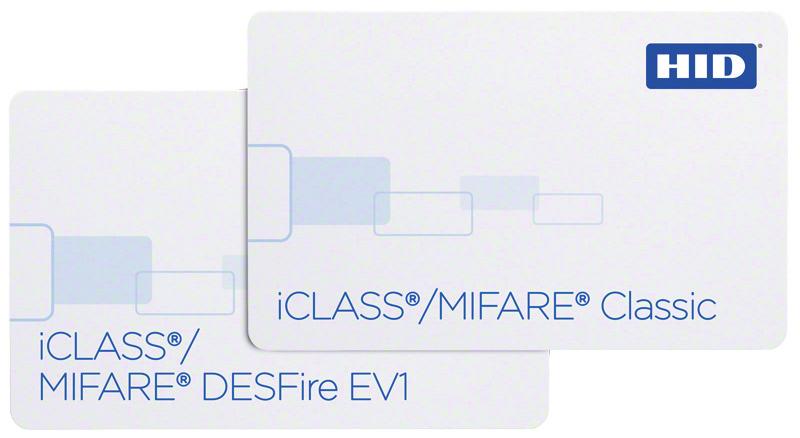 Elektrické zámky RFID Karty a přívěsky HID iclass iclass technologie zajišťuje vysokou bezpečnost řízení přístupu se vzájemnou autentizací mezi kartou a čtečkou, šifrovaným přenosem dat, používá