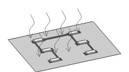 Přetavení v reflow peci 1.2.2 Osazení SMD do lepidla a vytvrzení (lepidla).