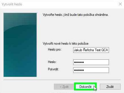 tlačítkem Dokončit, čímž se vrátíme na předešlou obrazovku (obr. 15), kde klikneme na již aktivní tlačítko Ok.