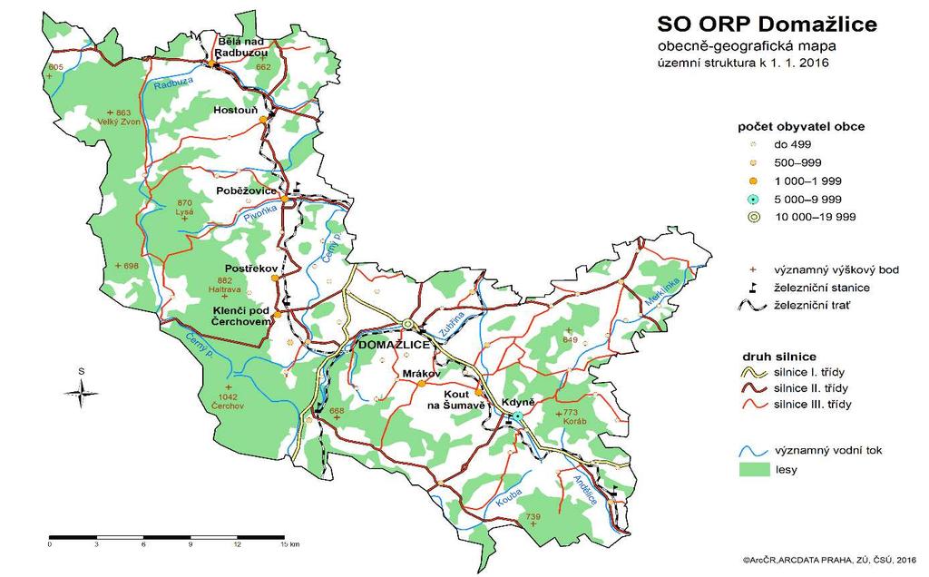 Z geomorfologického hlediska je území SO ORP členěno na 3 oblasti, kdy na západě a severu se nachází Českoleská oblast, na jihu území zasahuje Šumavská oblast a část východu je tvořena Plzeňskou