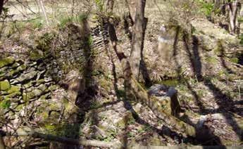 Na pravém břehu Odry cesta stoupá k bývalým Rudoltovicím přes ostrou pravotočivou zatáčku, pod níž se nacházejí ruiny dalšího vodního mlýna s pilou