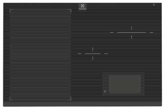 Vaření Varné desky EOC6851AAX Indukční varná deska EHX8H10FBK STOP + GO Typ a pozice ovládání: velký, plně dotykový barevný displej InfiSight, vpravo vpředu flexibilní deska Infinite Combi funkce