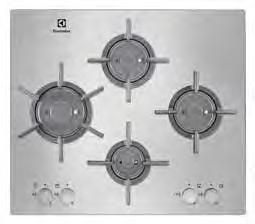 Vaření Varné desky Plynová varná deska EGU6647LOX Plynová varná deska EGU6648LXX Typ a pozice ovládání: otočné knoflíky vlevo a vpravo vpředu integrované elektrické zapalování ovladačem bezpečnostní