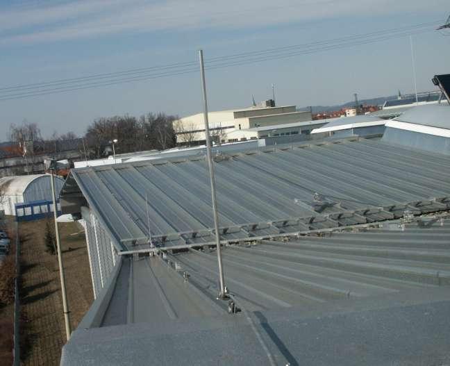 Hliníková střecha jímací soustava s pomocnými