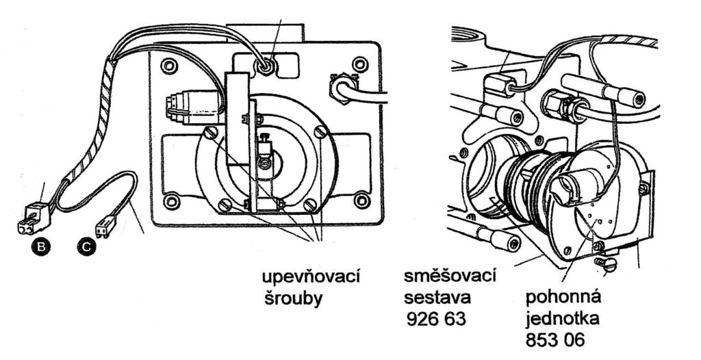 Sestava potenciometru (851 81) (Obr.10) Po uvolnění krytu a odpojení konektoru D lze potenciometr vyšroubovat a nahradit novou sestavou. Tuto operaci by měl provádět pracovník servisního střediska.