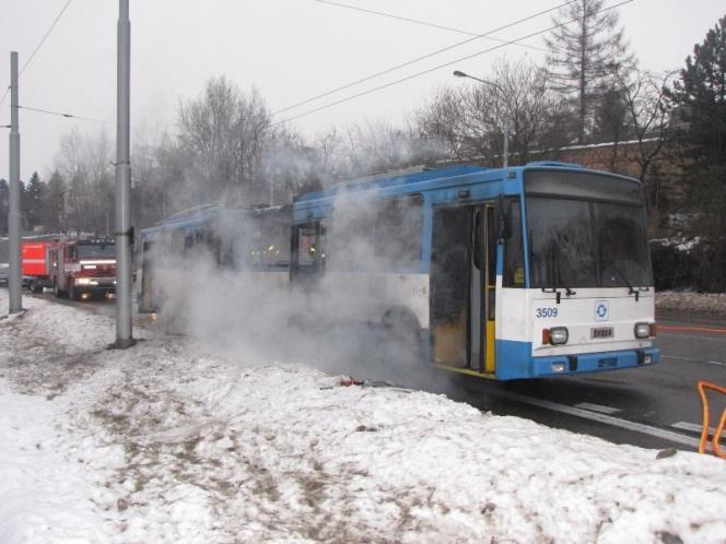 Hasičský Požár trolejbusu, ul. Českobratrská, Slezská Ostrava, okr. Ostrava-město Datum a čas ohlášení: 20.12.