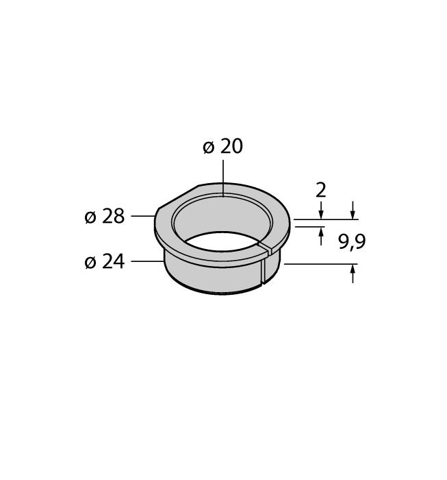 1590928 Redukce pro hřídel Ø 20mm RA2-QR24 1590929 Redukce pro hřídel Ø 14 mm 6 / 9 Hans Turck GmbH & Co.