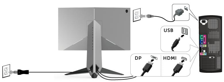 0 (kabel součástí dodávky) s vhodným portem USB 3.0 na počítači. (Podrobné informace - viz Pohled zezadu a spodní pohled.) 3. Připojte periferní USB 3.0 zařízení k vstupním USB 3.