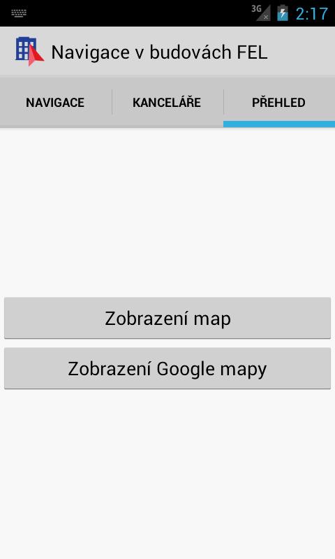 Obr. 4 Uživatelské rozhraní pro přehled o aplikaci 4.1.1 Fragment pro navigaci Níže je ukázka XML kódu pro fragment (obr. 2), fragment_navigation_ interface.