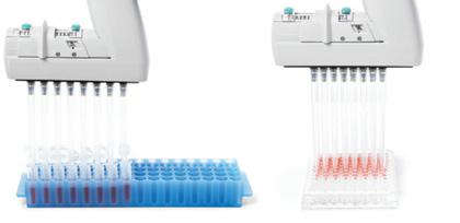 Mechanické pístové pipety Finnpipette Elektronické pístové pipety Finnpipette mechanické nastavování objemu s rychlým krokovým číselníkem lehký manuální chod pístu pro snadné ovládání palcem